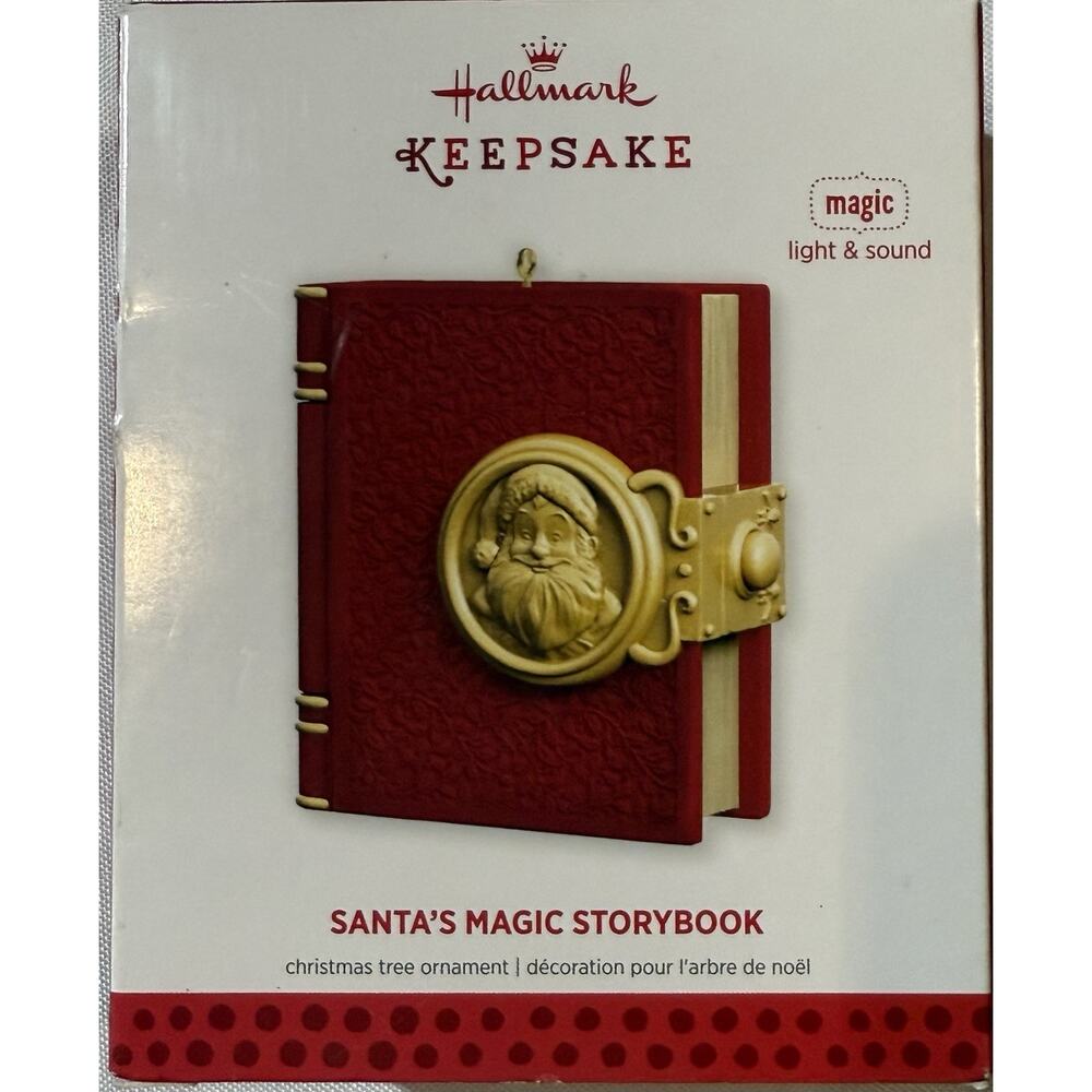 Hallmark Ornament 2013 Santa's Magic Storybook Light & Sound NIB